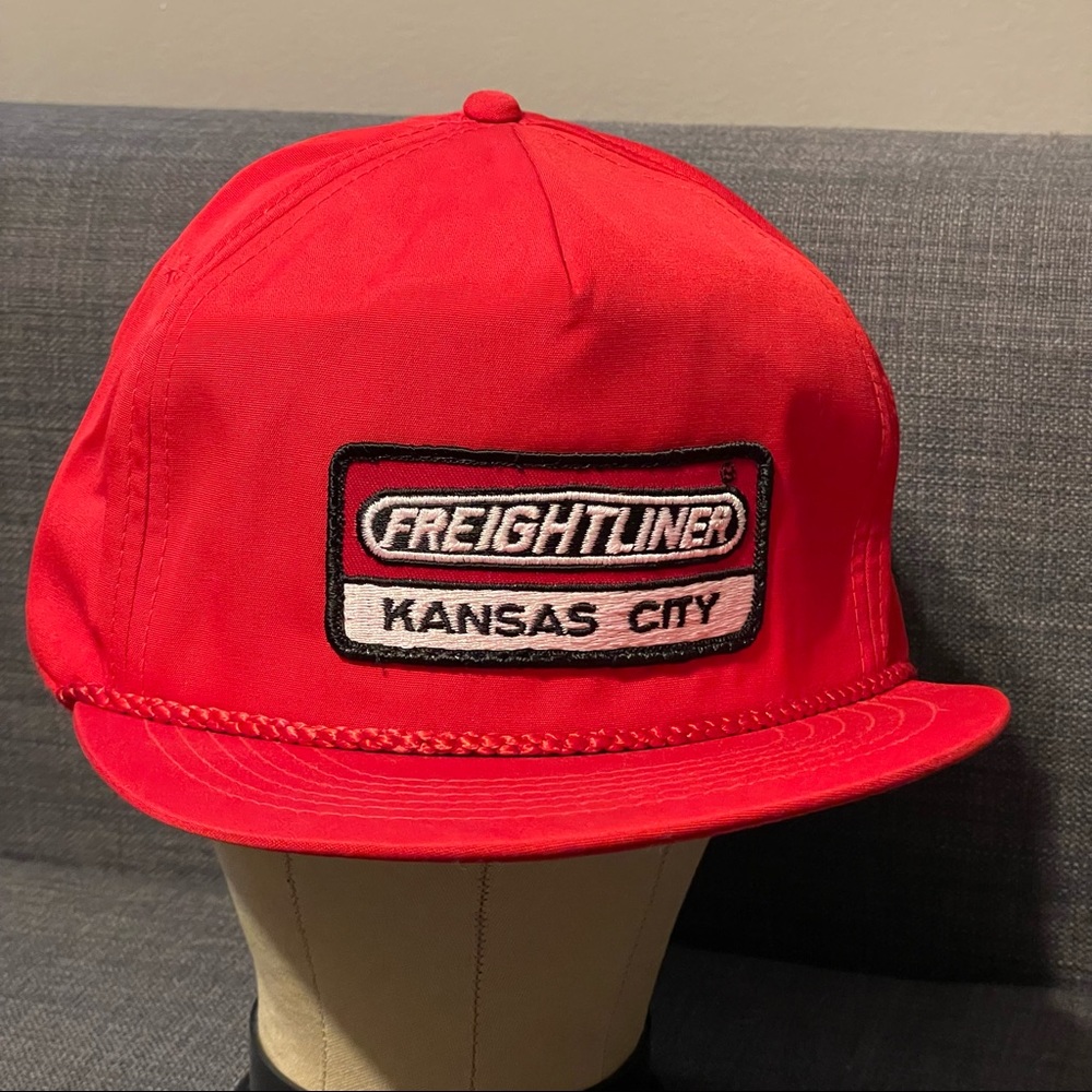 Vintage Cap Red Kansas City Freightliner Hat Adult One Size Dead Stock